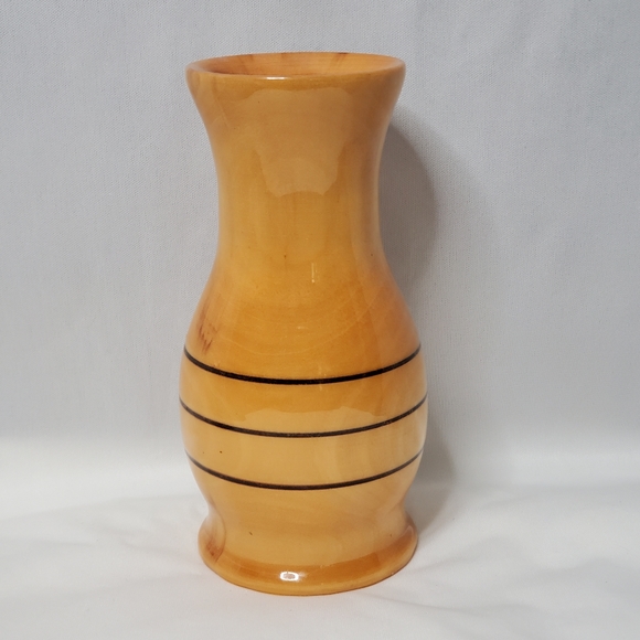 Vintage Handcrafted Lacquered Basswood Wooden Vase - Picture 1 of 4